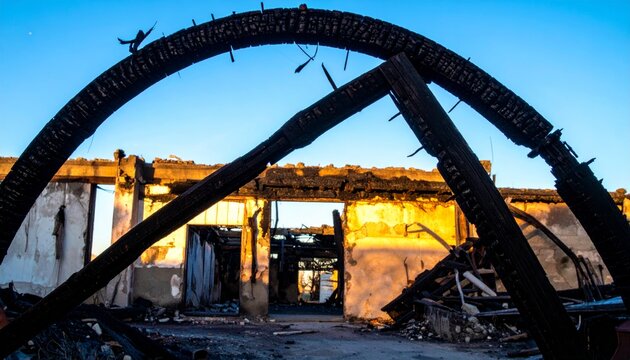 Ruined Building After Fire
