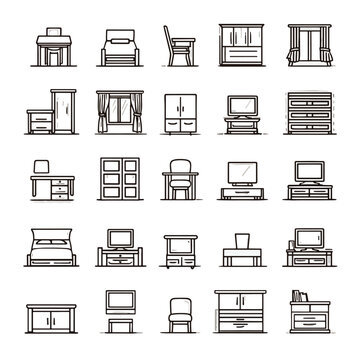 Collection of various furniture pieces.