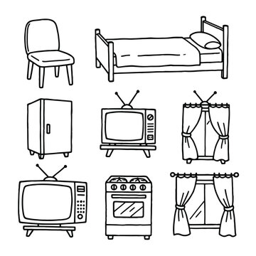 Television sets and furniture collection.