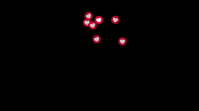 Love Like Notification Live Stream Animation Icon for Social Media UI Overlay and Streaming Reaction Motion Graphics