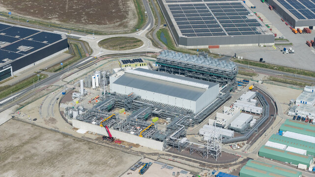 Maasvlakte Rotterdam, Netherlands - 25 April 2026: Aerial View of Holland Hydrogen 1 at Maasvlakte Rotterdam