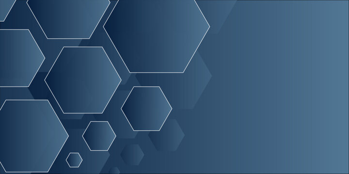 Abstract technology blue and grey geometric hexagon shape on transparent background3D Futuristic abstract honeycomb mosaic blue background. geometric mesh cell texture. modern futuristic wallpaper. 