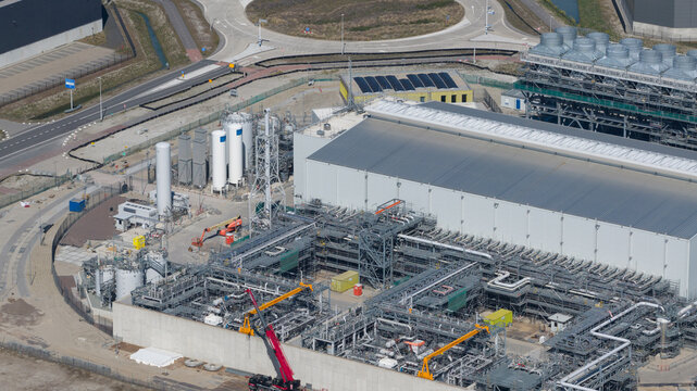 Maasvlakte Rotterdam, Netherlands - 25 April 2026: Aerial View of Holland Hydrogen 1 at Maasvlakte Rotterdam