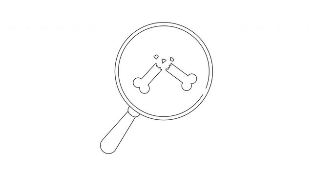 Magnifying glass over two bones clinking in celebration.