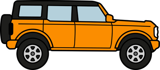 Illustration of an Orange SUV © yusufmatra