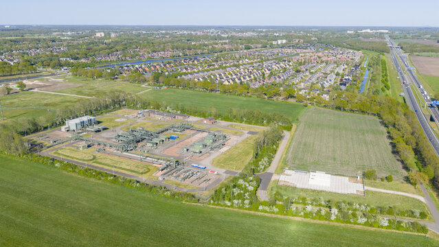Hoogeveen, Netherlands - 01 May 2026: Aerial View of Hydrogen TTFS in Erflanden Hoogeveen
