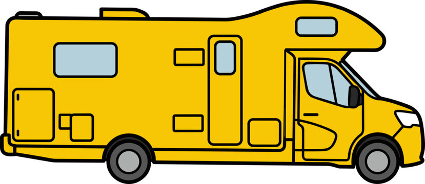 Yellow Motorhome Illustration