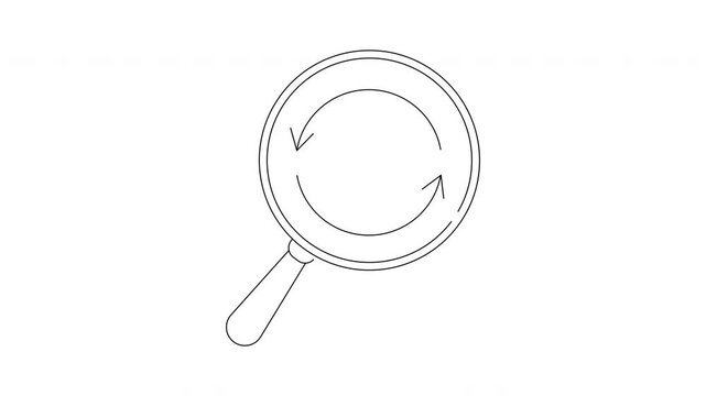 Magnifying glass with circular arrows symbol for search and refresh concept.