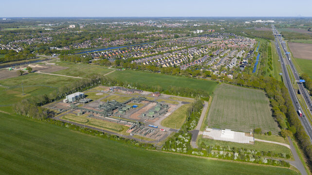 Hoogeveen, Netherlands - 01 May 2026: Aerial View of Hydrogen TTFS in Erflanden Hoogeveen