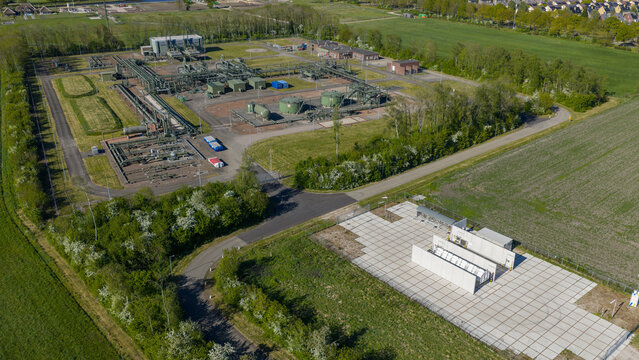 Hoogeveen, Netherlands - 01 May 2026: Aerial View of Hydrogen TTFS in Erflanden Hoogeveen