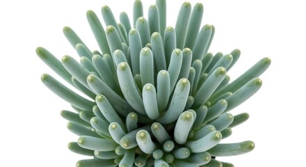 Fototapeta premium Close-up of Senecio Cylindricus Succulent Plant Isolated on White.