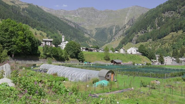 Alpine village of Isola in the Valle Spluga Val San Giacomo Lombardy region of northern Italy