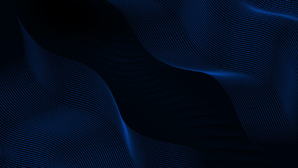 Premium blue and black colors with overlapping wavy line patterns give the impression of luxurious and elegant depth, suitable for designs related to technology, business presentations, banners, digit © Mifta