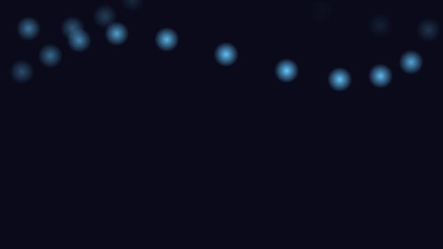 Glowing blue dots arranged in a horizontal pattern on black