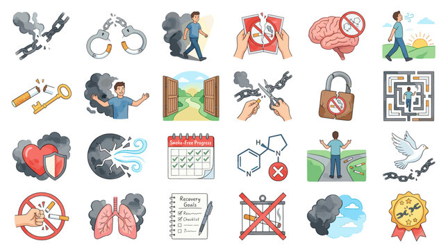Colorful misinformation and fact checking icon set with fake news symbols censorship locks media bias megaphone truth and digital information alerts