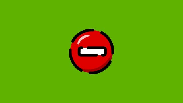 animated icon no entry with white background.