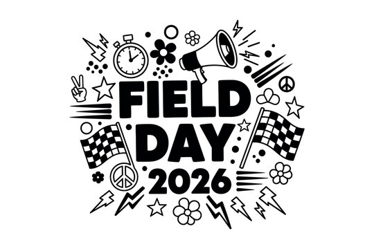 Field day 2026 graphic design sports event school and celebration illustration
