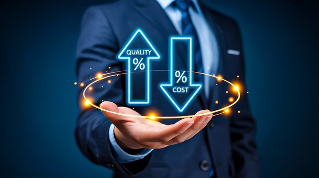 Interest rate increase and decrease concept with financial percentage arrows