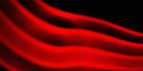 Abstract red glowing waves on black background. Blurred neon light lines with soft gradient and dynamic motion effect. © north100