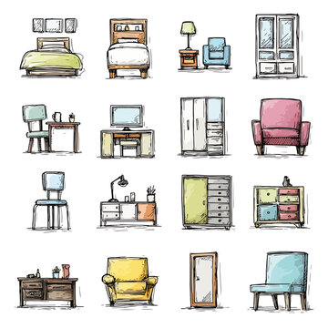Furniture pieces for home decoration.