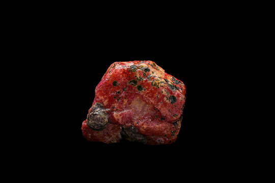 Rough, natural gemstone, sunstone orange quartz with iron oxide inclusions