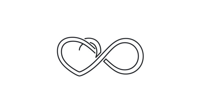 Infinity Heart Symbol Line Art - Eternal Love Concept
