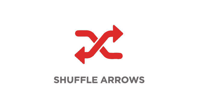Red Shuffle Arrows Symbolizing Randomization and Data Processing.