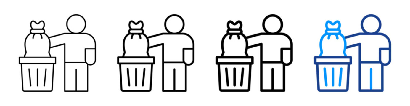Waste Disposal Icon Different Style Outline Collection Set