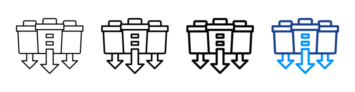 Waste Reduction Icon Different Style Outline Collection Set