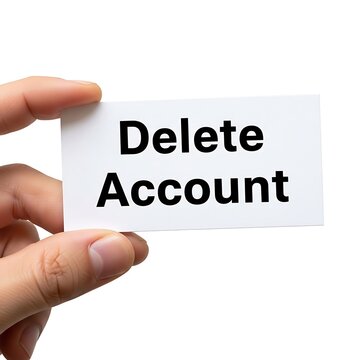 Hand pressing delete account button on a virtual interface