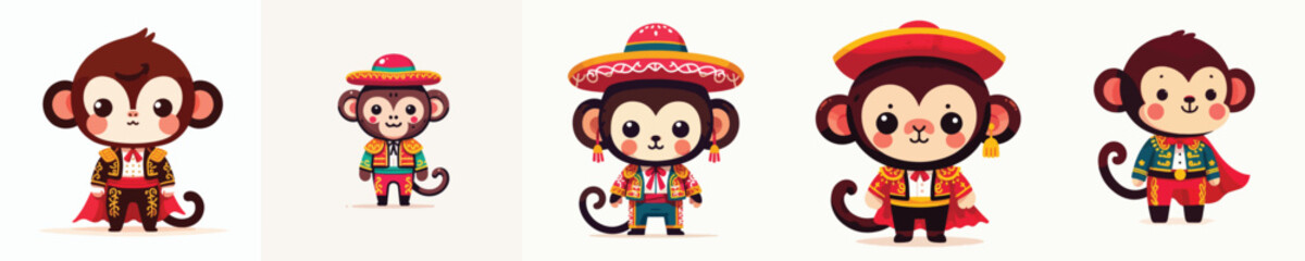 vector of a monkey wearing a Spanish matador costume © sarah16blakeyxh2