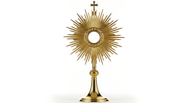 Golden monstrance with cross on top