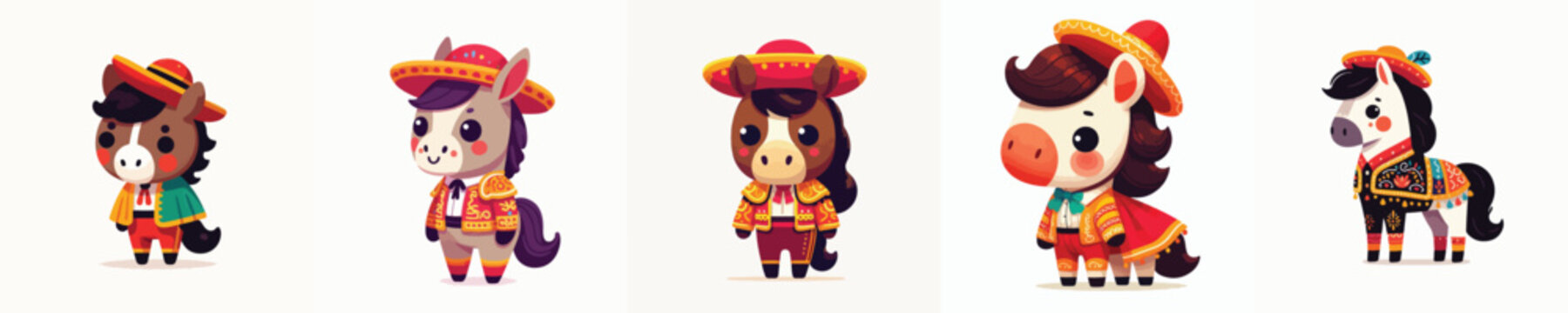 vector of a horse wearing a Spanish matador costume