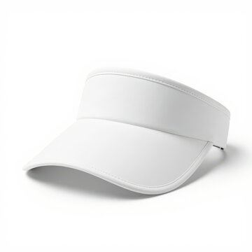 White visor hat mockup for tennis or golf isolated on white background with clean sunlight.