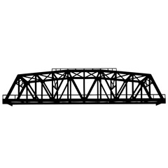 Fototapeta premium Truss bridge silhouette isolated on white background