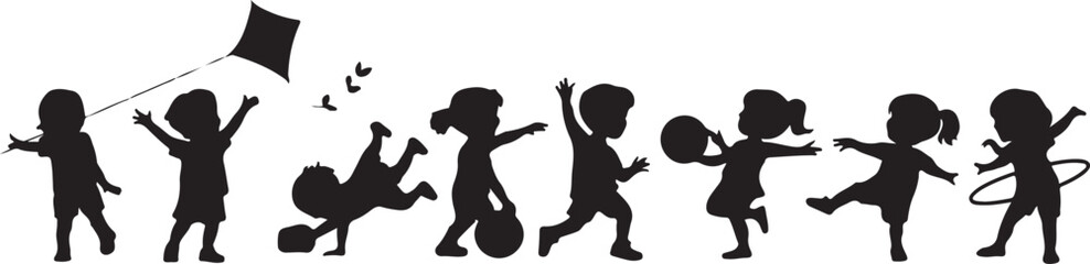 Children playing different outdoor activities together © Masud