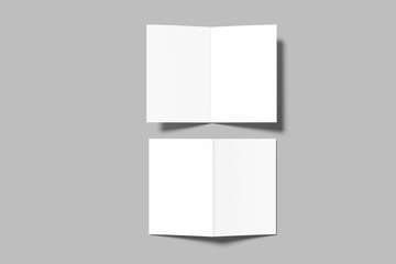 Fototapeta premium Square Bifold Brochure Blank Mockup 3d Render