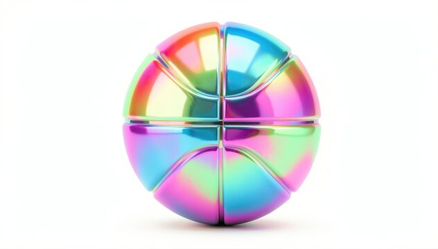 Vivid Spherical Harmony: A close-up of a vibrant, multi-colored sphere, showcasing the mesmerizing interplay of light and hues, symbolizing creativity and interconnectedness.