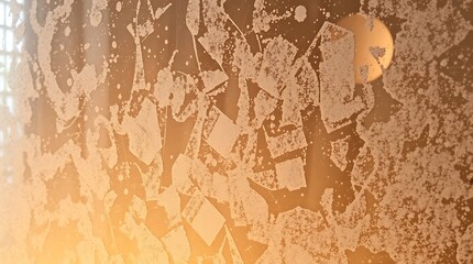 Obraz premium abstract white residue patterns on warm orange glass surface