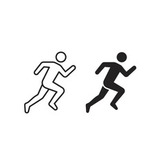 Obraz premium Running Man icon set, outline and solid, white background