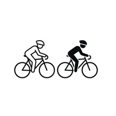 Obraz premium Cycling icon set, outline and solid style, white background