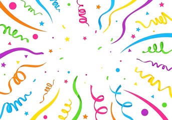 Obraz premium Colorful celebration confetti party elements isolated transparent background design