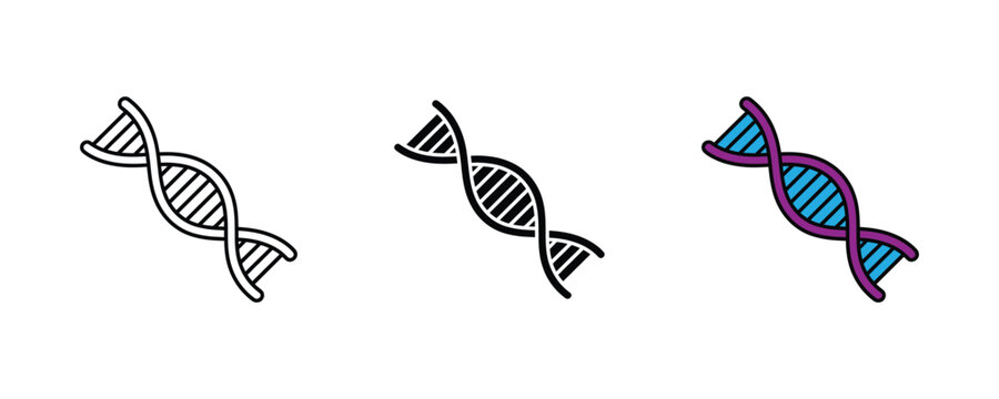 DNA hix chain biological icon st. Gnic rsh spiran, halthcar mical, an sciific rsch symbol. Vector Illustration