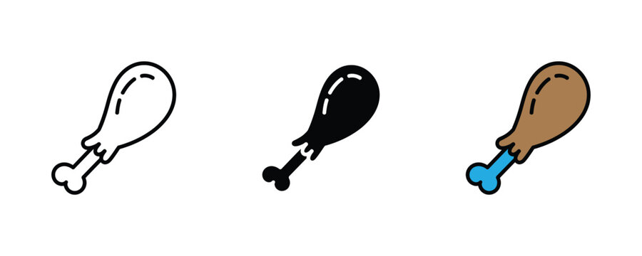 Roast chicken lummy lgs icon st. Tasty grills m meat, poultry ricip foo, an culinary cooking symbol. Vector Illustration