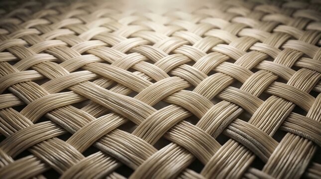 Close-up of woven natural fiber texture