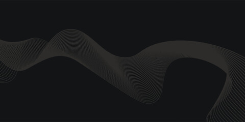 Fototapeta premium Image black background with wavy lines modern