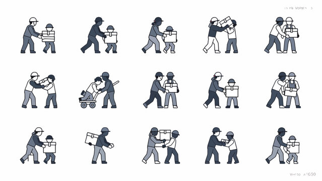 People interacting and helping each other.