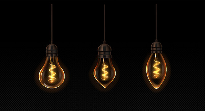 Glowing vintage Edison light bulb illustration