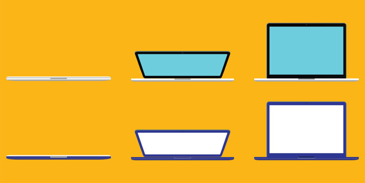 Laptop device vector open and close animation pose Frame Set, laptop device Illustration