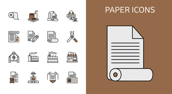 Paper industry icons and symbols.